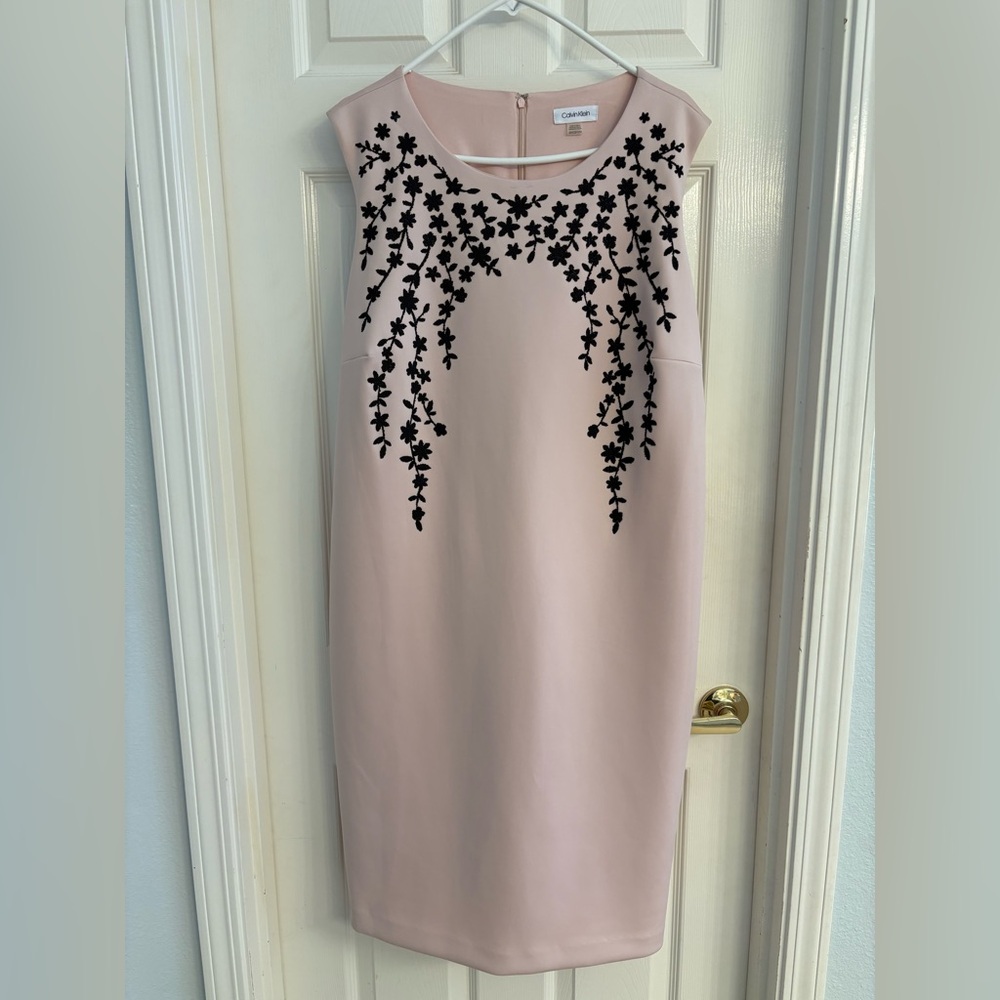 Calvin Klein Sequin Embellished Pink Sheath Dress